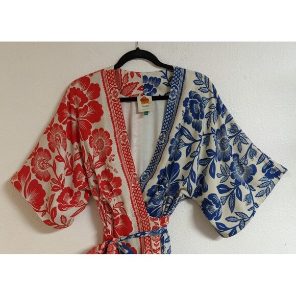 Women's Farm Rio Mixed Pineapple Garden Maxi Wrap Dress M - Picture 4 of 16